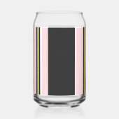 Drinkset Roze & Wit Goud Zwart Streep Blikvorm Glas (Achterkant)