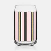 Drinkset Roze & Wit Goud Zwart Streep Blikvorm Glas (Links)
