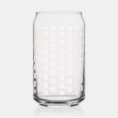 Drinkset Roze & Witte Streep Vierkant Blikvorm Glas (Voorkant)