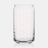 Drinkset Roze & Witte Streep Vierkant Blikvorm Glas (Achterkant)