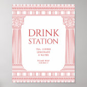 Drinkstation poster voor godinnenfeest (Voorkant)