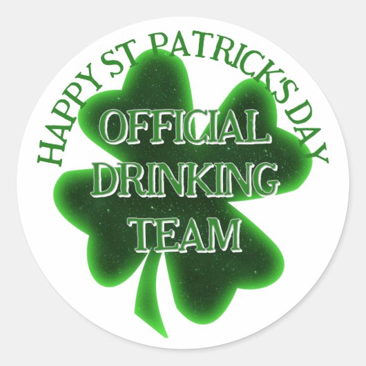 Drinkteam St. Patrick's Day Ronde Sticker (Voorkant)