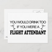 DrinkTo - Flight Attendant Briefkaart (Voorkant / Achterkant)