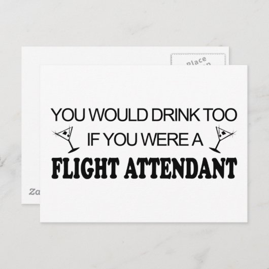 DrinkTo - Flight Attendant Briefkaart (Voorkant / Achterkant)