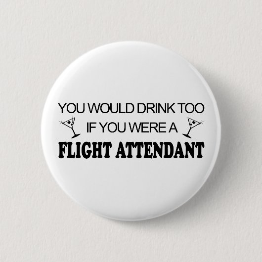 DrinkTo - Flight Attendant Ronde Button 5,7 Cm (Voorkant)
