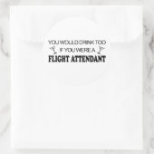 DrinkTo - Flight Attendant Ronde Sticker (Tas)