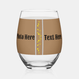 Drinkware Bruin zwart Wijnglas foto | tekst. Wijnglas Zonder Voet