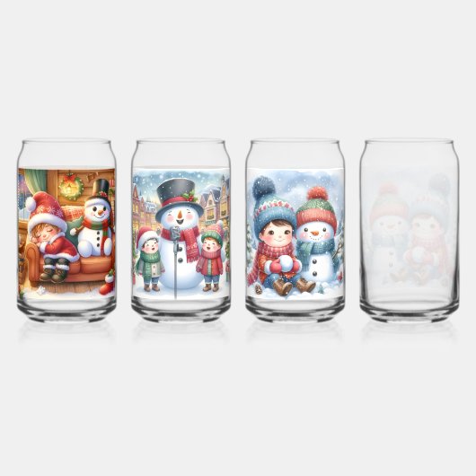 Drinkware Set-Christmas Snowman Blikvorm Glas (Achterkant)