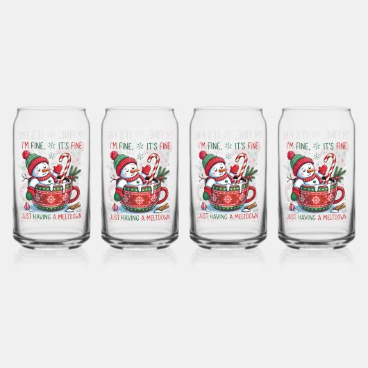 Drinkware Set-Christmas Snowman Blikvorm Glas (Voorkant)