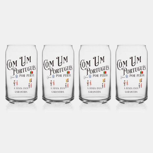 Drinkware Set Com um Portugues por perto Blikvorm Glas (Voorkant)