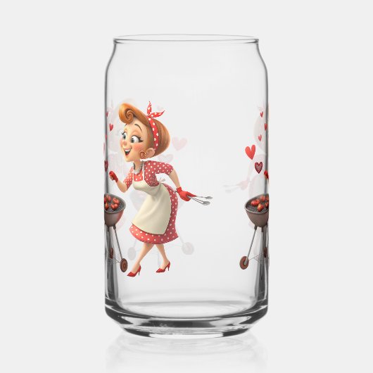 Drinkware Set Cooking Love Red Hearts  Blikvorm Glas (Voorkant)
