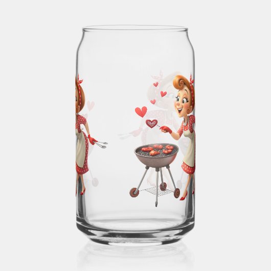 Drinkware Set Cooking Love Red Hearts  Blikvorm Glas (Achterkant)