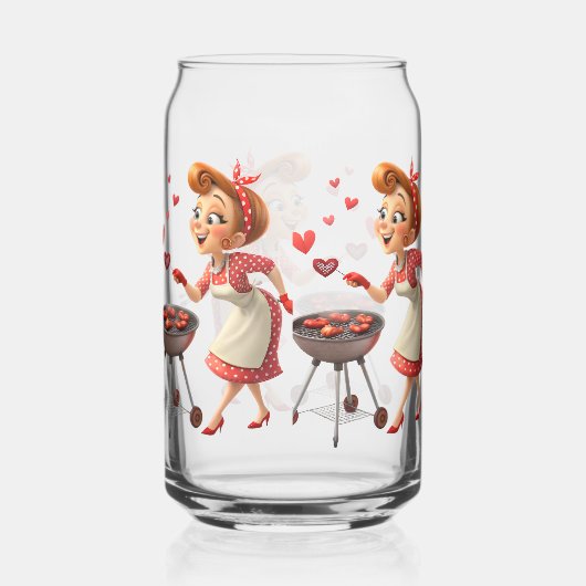 Drinkware Set Cooking Love Red Hearts  Blikvorm Glas (Rechts)