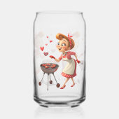Drinkware Set Cooking Love Red Hearts  Blikvorm Glas (Links)