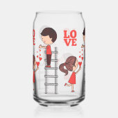 Drinkware Set Couple Love Red Hearts  Blikvorm Glas (Rechts)