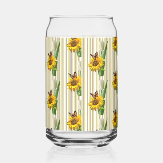 Drinkware Set Cute Sunflower Butterfly Blikvorm Glas (Rechts)