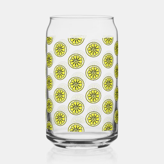 Drinkware Set Cute Yellow Lemons Blikvorm Glas (Achterkant)