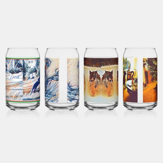 Drinkware Set-Dogs in de winter Blikvorm Glas (Rechts)