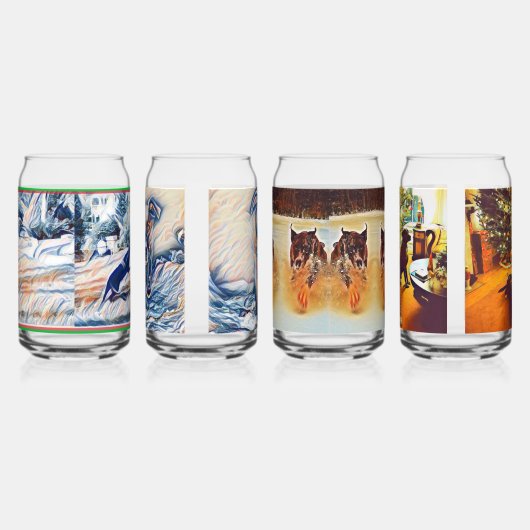 Drinkware Set-Dogs in de winter Blikvorm Glas (Links)
