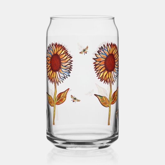 Drinkware Set Glasses Sunflowers Blikvorm Glas (Achterkant)