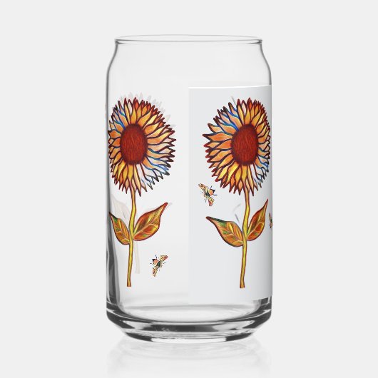Drinkware Set Glasses Sunflowers Blikvorm Glas (Rechts)