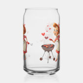 Drinkware Set Koken Liefde Rode Harten Blikvorm Glas (Achterkant)