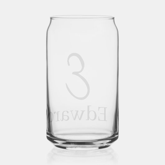 Drinkware Set Letter E Blikvorm Glas (Achterkant)