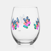 Drinkware Set: Liefde voor de vlinder Wijnglas Zonder Voet (Achterkant)