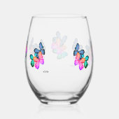 Drinkware Set: Liefde voor de vlinder Wijnglas Zonder Voet (Rechts)
