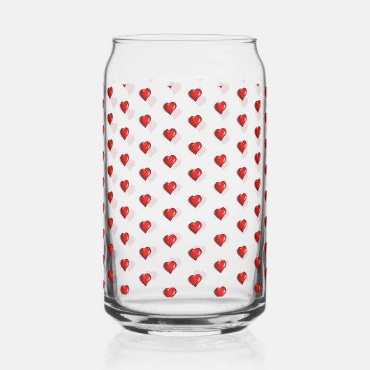 Drinkware Set Love Red Hearts  Blikvorm Glas (Rechts)