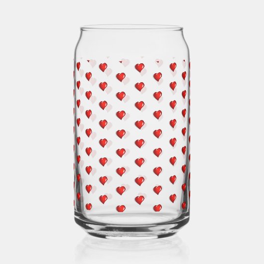 Drinkware Set Love Red Hearts  Blikvorm Glas (Links)