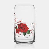 Drinkware Set Love Red Rose Floral  Blikvorm Glas (Voorkant)