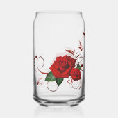 Drinkware Set Love Red Rose Floral  Blikvorm Glas (Achterkant)