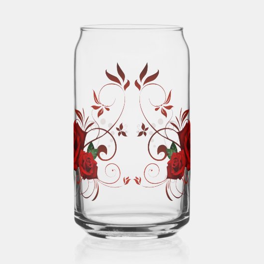 Drinkware Set Love Red Rose Floral  Blikvorm Glas (Rechts)