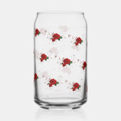 Drinkware Set Love Red Rose Floral  Blikvorm Glas (Voorkant)