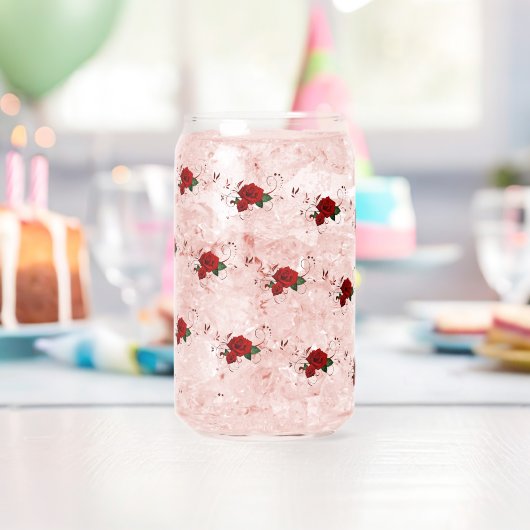 Drinkware Set Love Red Rose Floral  Blikvorm Glas (Insitu (Verjaardag))