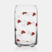 Drinkware Set Love Red Rose Floral  Blikvorm Glas (Achterkant)