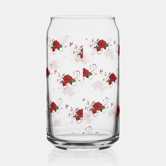 Drinkware Set Love Red Rose Floral Blikvorm Glas (Rechts)