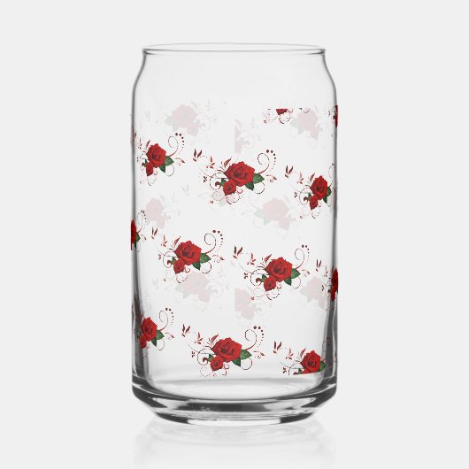Drinkware Set Love Red Rose Floral  Blikvorm Glas (Links)