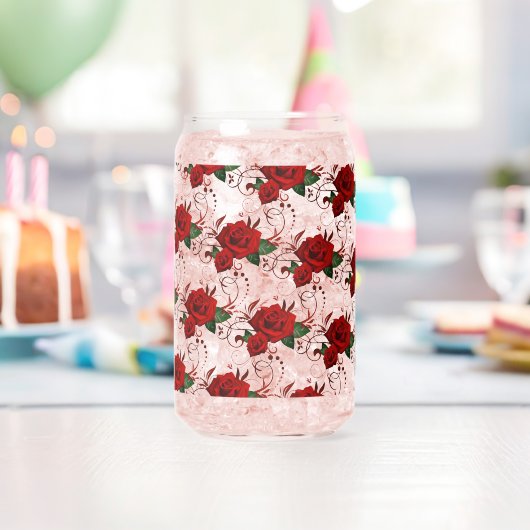 Drinkware Set Love Red Rose Floral  Blikvorm Glas (Insitu (Verjaardag))