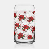 Drinkware Set Love Red Rose Floral  Blikvorm Glas (Achterkant)