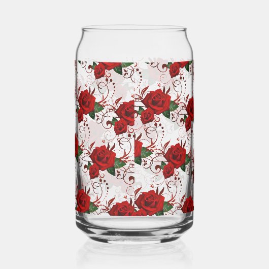 Drinkware Set Love Red Rose Floral  Blikvorm Glas (Rechts)