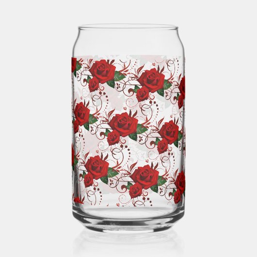 Drinkware Set Love Red Rose Floral  Blikvorm Glas (Links)