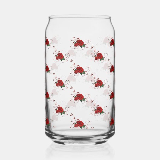 Drinkware Set Love Red Rose Floral  Blikvorm Glas (Links)