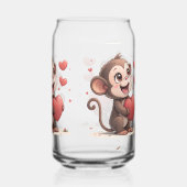Drinkware Set Monkey Love Red Hearts  Blikvorm Glas (Achterkant)