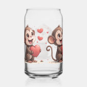 Drinkware Set Monkey Love Red Hearts Blikvorm Glas (Rechts)