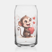 Drinkware Set Monkey Love Red Hearts  Blikvorm Glas (Links)