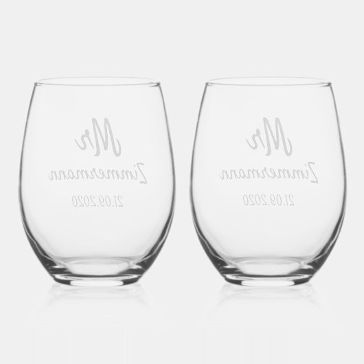 Drinkware Set - Mr en Mr Zimmermann Design Wijnglas Zonder Voet (Achterkant)