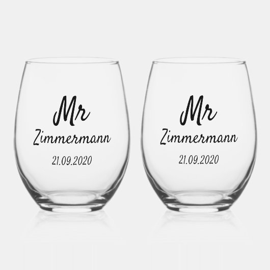 Drinkware Set - Mr en Mr Zimmermann Design Wijnglas Zonder Voet (Voorkant)