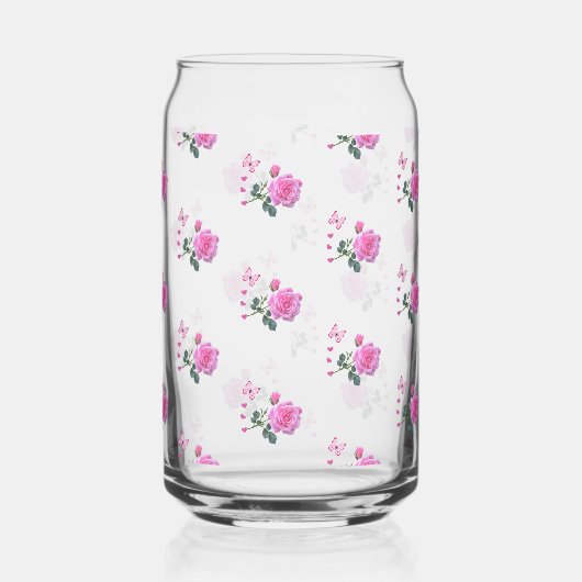 Drinkware Set Pink Rose Butterfly Blikvorm Glas (Links)